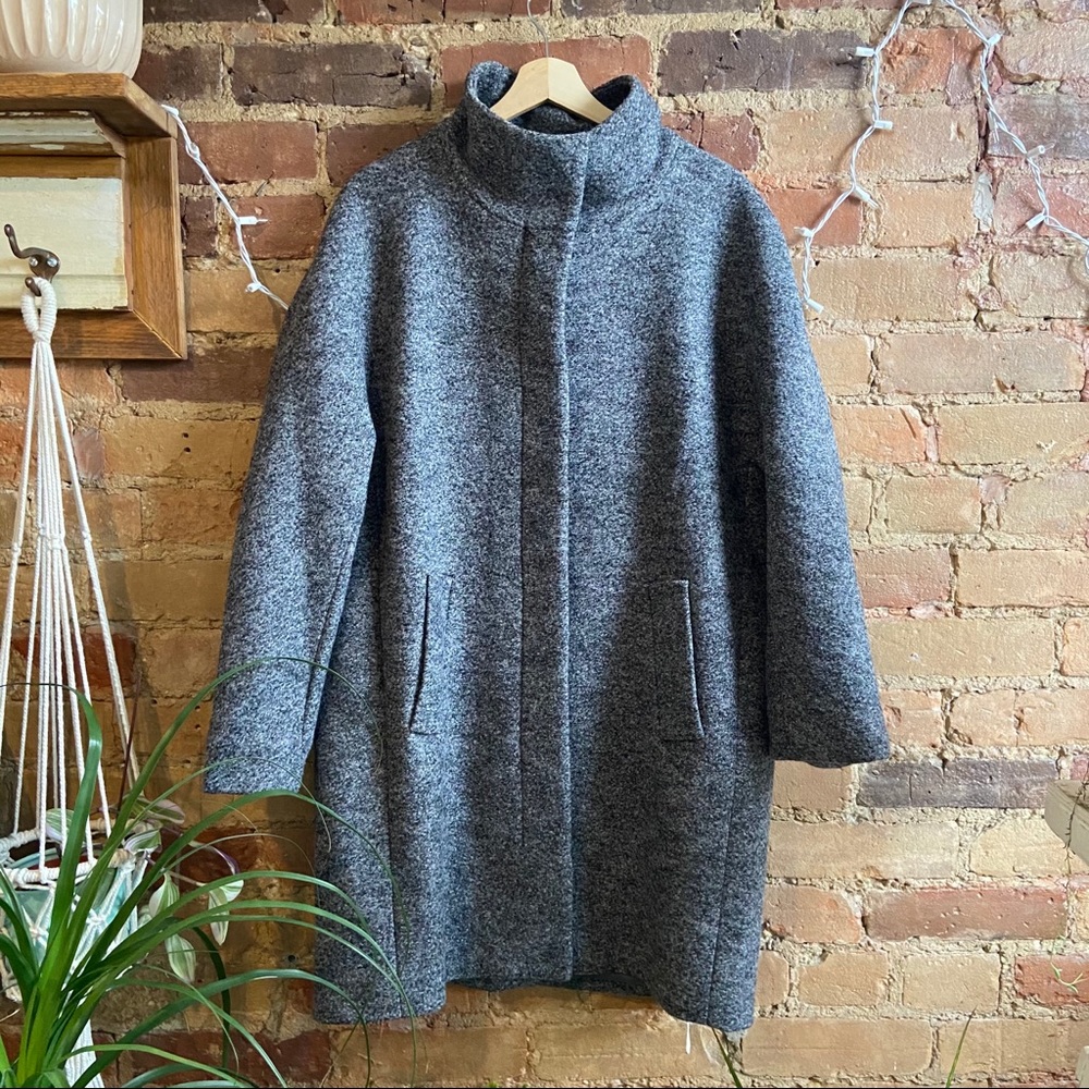 Theory Funnel Neck Wool Coat - Picture 4 of 11